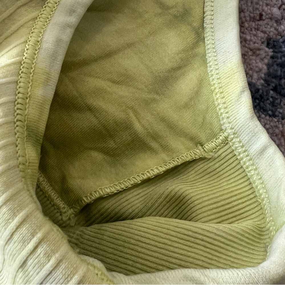 Lululemon Ebb to Street Racerback Crop Tank Top Tie Dye Lime Yellow Size 6 Yoga - Picture 7 of 8